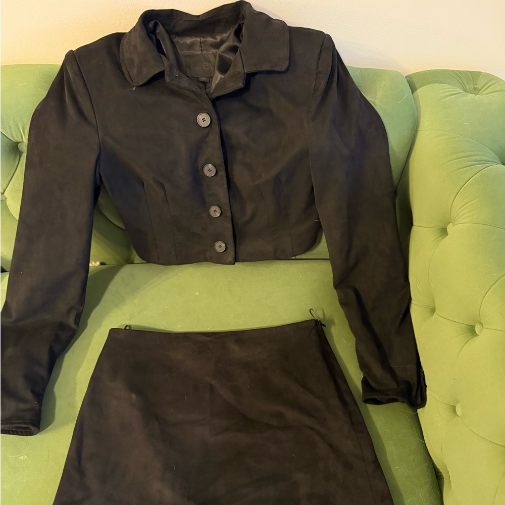 Zara Black Blazer & Skirt Set